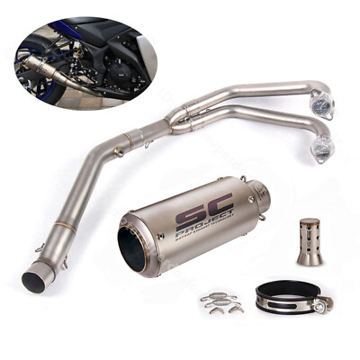 #ad Slip for Yamaha MT 03 2016 2023 YZF R3 Exhaust Tips Front Link Pipe Full System $196.99