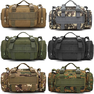 #ad Tactical Military Chest Fanny Shoulder Waist Bag Camo Hunting Molle Camping Pack $17.99