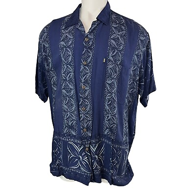 #ad #ad Pineapple Connection Shirt Mens 2XB Button Front Hawaiian Aloha Blue White 122 $18.99