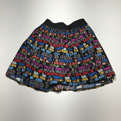#ad Homemade DIY Star Wars Print Pull On Swing Elastic Waist Skirt Womens Size W23** $10.99