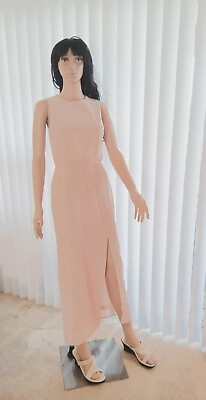 #ad Long Pink Vintage Sleeveless Dress by Reggio Lined Sheath Style In Size 4 $48.80