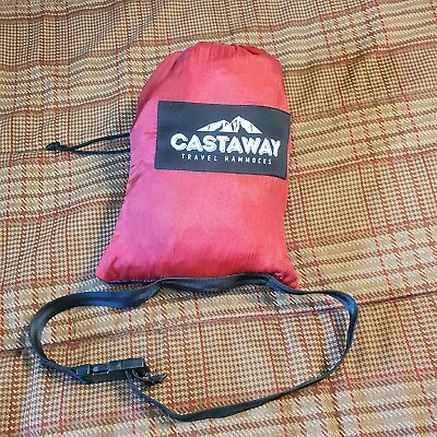 #ad Castaway Travel Hammock Red And Blue Lightweight Easy Packing Camping Outdoors $12.00