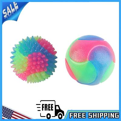 #ad Resistant Bite Glowing Molar Pet Ball Elastic Durable Color Squeak Rubber Toy $5.89