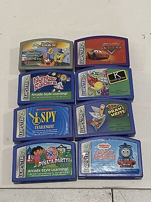 #ad Lot of 8 LeapFrog Leapster Learning Game Cartridges With Pamphlet And Guide $24.99