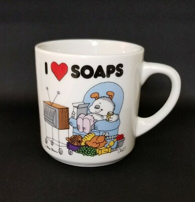 #ad I Love Soaps Coffee Mug Tea Vintage Novelty Cute Cup Dog TV Fun Mug Shanty Cahil $16.99