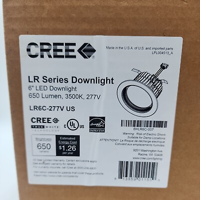 #ad Cree Light New LR SERIES Downlight 650 Lumens 6quot; LED 3500K 277V LR6C 277V US $67.95