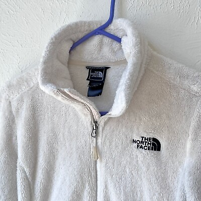 #ad The North Face Fuzzy Osito Fleece Womens Size Small Off White Full Zip $20.40
