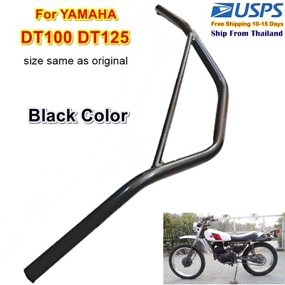 #ad H6 Hand Bar Motorcycle For Yamaha Dt125 Dt100 Enduro Bike Handle Handlebar Black $83.61