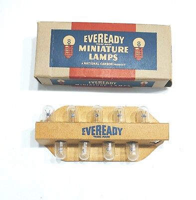 #ad Vintage Eveready No.44 Miniature Radio Lamps Box of 9 General Electric $9.99