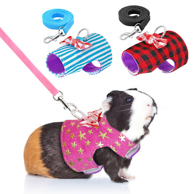 #ad Small Animal Harness and Leash Set for Guinea Pig Ferret Hamster Rabbit Squirrel $7.99