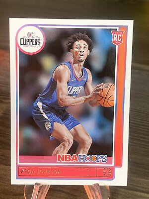 #ad Keon Johnson 2021 22 Panini NBA Hoops Rookie Base RC #205 Los Angeles Clippers $1.49