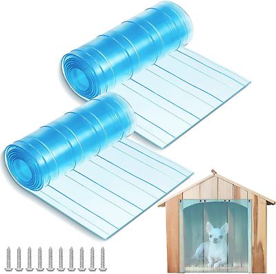 #ad 2 Rolls Dog Door Flaps DIY Plastic Vinyl Strip for Cat House Doghouse Safe Easy $26.24