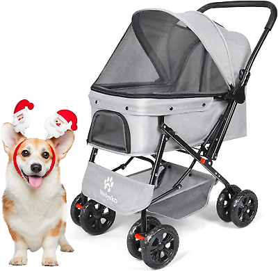 #ad Medium Dog Stroller 50Lb Pets Stroller for Medium Dogs with Storage Basket amp; P $149.99