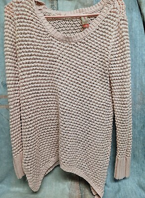 #ad Women#x27;s Light Pink woven knit Sweater Medium $7.00