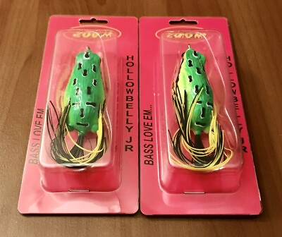#ad 2 Zoom Bait Company Hollow Belly Jr Frog 142 419 Topwater Lures LEOPARD $21.97
