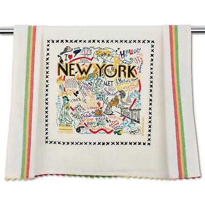 #ad CATSTUDIO NEW NIP New York City NYC Map Dish Hand Bar Towel Made In India $12.99