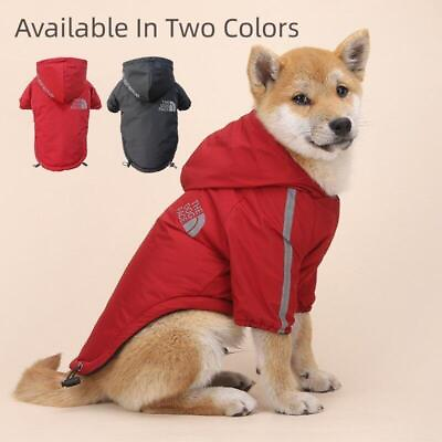 Dog Waterproof Coat Outdoor Dogs the Face Jacket Pet Raincoat Reflective Vest $16.99
