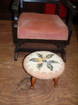 #ad Vintage Footstool with Tapestry cover 9 H X 13 W $49.00
