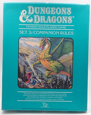 #ad Damp;D Set 3: Companion Rules w Splits Gary Gygax Dave Arneson Frank Mentzer TSR $240.00
