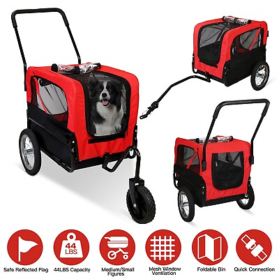 #ad Pet Bike Stroller Trailer Cat Dog Bicycle Carrier Bicycle Cargo Trailer w Canopy $99.79
