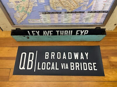 #ad NY NYC SUBWAY ROLL SIGN QB BROADWAY LOCAL BRIDGE CONEY ISLAND BROOKLYN STILLWELL $269.95