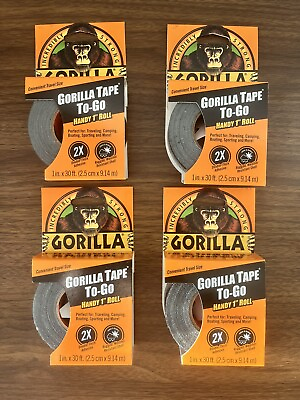 #ad LOT of 4 Gorilla Tape 1quot;x30#x27; Handy TraveTo Go Heavy Duty Tape NEW $17.00