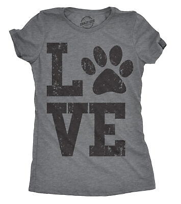 #ad Womens Love Paw T shirt Cute Gift for Dog Mom Pet Lover Cool Funny Graphic Tee $9.50
