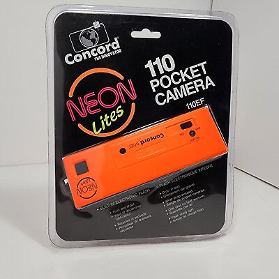 #ad Concord Neon Lite 110 Pocket Camera RARE New Unopened Orange $39.95