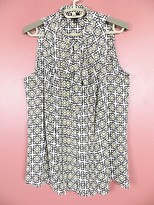 #ad TB13823 WORTHINGTON Women Thin Slippery Polyester Sleeveless Blouse w Tie XL $16.91