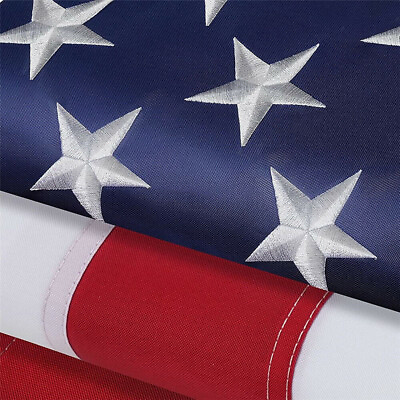 #ad American US Flag Heavy Duty Nylon Double Stitching Embroidered USA Banner Flags $19.99