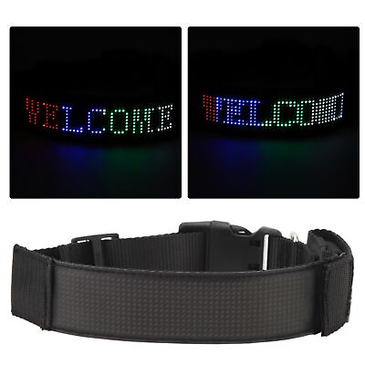 #ad Color LED Collar Connection Dog Necklace Light Up Webbing $17.40