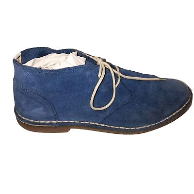 #ad Barney’s New York Size 36EU 6US Shoes Blue Suede Lace Up Booties Made in Italy $49.95