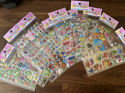 #ad 16 sheets children#x27;s high detail 3D puffy stickers Huge Lot Animals Cars Ocean $14.40