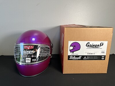 #ad Biltwell Gringo Motorcycle Helmet Gloss Metallic Grape XLarge XXL Open Box $239.95
