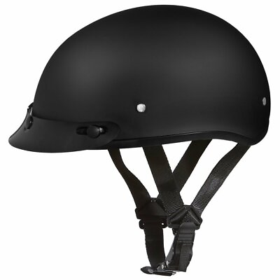#ad Daytona Helmets Motorcycle Half Helmet Skull Cap Dull Black 100% DOT Approved $30.00