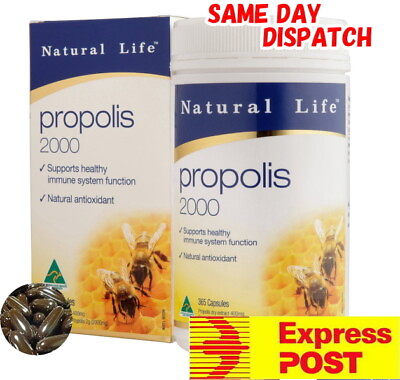 #ad Natural Life Propolis 2000mg 365 Capsules Immune Support Boost Australian Made AU $59.90
