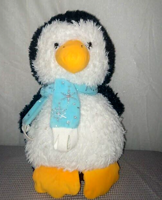 #ad Christmas Winter Snowflake Penguin Plush 16x13in $35.00