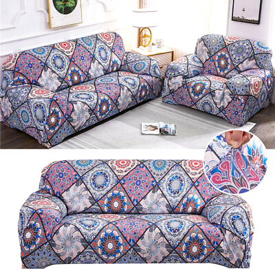 #ad Armchair 2 3 4 Seater Sofa Cover Stretch Slipcover Home Decor Bohemian Style $32.19