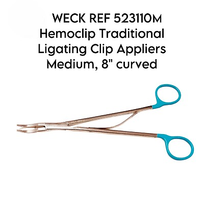 #ad WECK REF 523110M Hemoclip Traditional Ligating Clip Appliers Medium 8quot; curved $60.00