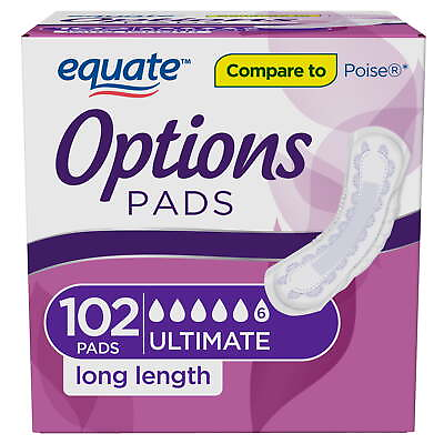 #ad Options Women#x27;s Incontinence Pads Ultimate Absorbency Long Length 102 Count $19.74