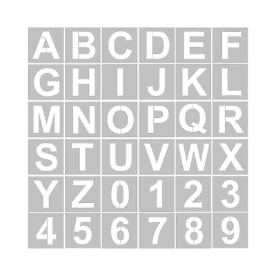 #ad 36pcs 4 Inch Alphabet Letters amp; Numbers Stencils PET Art for Painting Wall Decor $7.79
