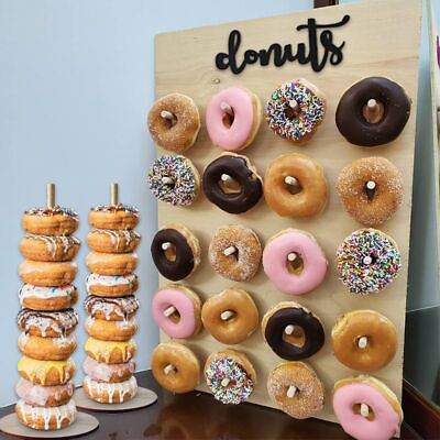 #ad Donut Wall Wedding Decorations Candy Donut Bar Sweet Cart Party Decorations $25.99