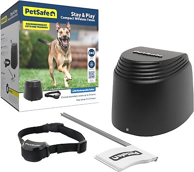 #ad PetSafe Stay amp; Play Compact Wireless Pet Fence No Wire PIF00 12917 BLACK $213.09