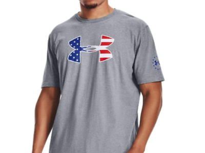 #ad Under Armour Men#x27;s UA Freedom Big Flag Logo Short SleeveT Shirt.Steel. $14.95