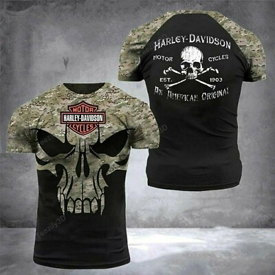 #ad Harley Davidson Limited Edition Men#x27;s Skull Shirt 3D All Over Print S 5XL $16.96