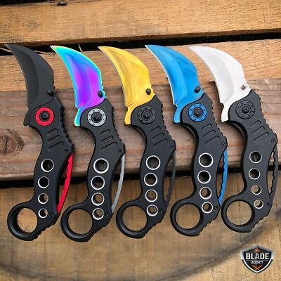 #ad KARAMBIT SPRING POCKET KNIFE Tactical Open Folding Claw Assisted Blade NEW 578 $12.30