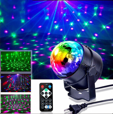 #ad Party Magic Disco Ball Light LED Club RGB Rotating DJ Stage Lights with Remote $7.98
