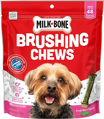 #ad Fresh Breath Brushing Chews 48 Daily Dental Dog 48 Count Pack of 1 Mini $24.35