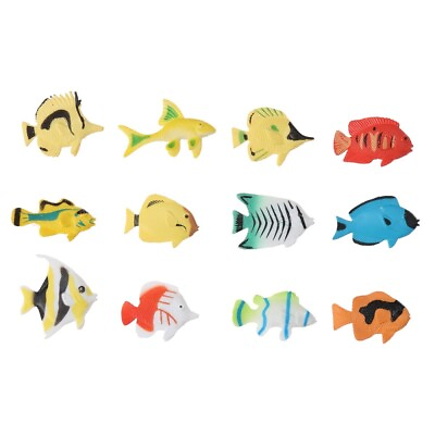 #ad 12 Pcs Toys for Children Tropical Fish Figurines Miniature Figure Model Kids $14.29