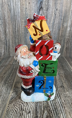 #ad NOEL Santa Figurine w Dog amp; Presents Christmas Holiday Home Décor READ $8.77